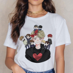 Stray Kids Harajuku Kpop vabaaja l&uuml;hikeste varrukatega T-s&auml;rk Naiste mood Ullzang Miroh T-s&auml;rk K Pop F&auml;nni T-s&auml;rk 90. ​​aastate Korea topid, naiste S