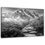 L&otilde;uenditr&uuml;kk Mountain Landscape Grey 60x40 must/valge