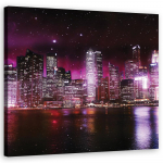 L&otilde;uenditr&uuml;kk New York Manhattani &ouml;&ouml; 30x30 lilla