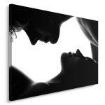 L&otilde;uendiprint Kiss Couple Black White 60x40 must/valge