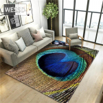 Luksuslik roheline vaip kaasaegsele diivanilauale elutoa 3D-p&otilde;randamatt linnusulgedega, tr&uuml;kitud magamistoaga vaibad, tugitoolimatt 150x240cm 1pcs