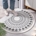 Poolringikujuline libisemisvastane geomeetriline sissep&auml;&auml;su vaibad esikus vannimatt valge kodu tervitusmatt pehme vaip elutuppa magamistuppa L60xW40cm S
