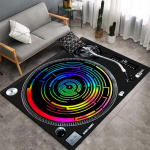 3D-matid Kohandage nime Vin&uuml;&uuml;lplaadivaip Tr&uuml;kitud Graafiline Ruudukujuline Flanell Libisemisvastane Suur vaip Elutuba Kodukaunistus Suur vaip 120cm x 160cm