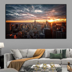 P&otilde;hjamaade New York World City Ehitus L&otilde;uend Maali P&auml;ikeseloojang &Ouml;ine Maastik Plakatid ja Prindid Seinapildid Kodukaunistus Ilma raamita 20*40cm
