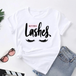 (Aasia suurus) Naiste prinditud T-s&auml;rgid Mood Silmad Ripsmed Stiil armas trend 90ndate T-s&auml;rk Naine Naiste riided L&uuml;hikeste varrukatega graafilised T-s&auml;rgid S