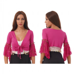 Naiste k&otilde;hutantsukost&uuml;&uuml;m, pits, lapiline varrukas. XL kuum roosa v&auml;rv