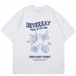 Letter Butterfly Print Unisex T-s&auml;rk M valge