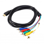 5 jalga HDMI-RCA kaabel, HDMI-t&uuml;&uuml;pi A isane kuni 5RCA isane pistikupesa video helikaabli muunduri adapterkaabel HDTV plasmateleri DVD ja enamiku LCD-projektorite jaoks must