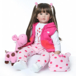 60 cm k&otilde;rgkvaliteetne reborn mudilane printsess t&uuml;druku nukk kaelkirjakuga jumalik elutruu beebi Bonecas Bebe nukk Reborn Menina