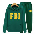 Meeste kapuutsid, pikkade varrukatega + p&uuml;ksid, kaheosaline komplekt FBI Printing, meeste naiste kapuuts, dressid, jooksup&uuml;ksid, paksud soojad riided, mehed S