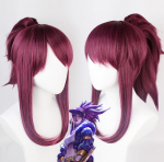 Anime 45cm LOL K/DA The Rogue Assassin Akali KDA l&uuml;hike lilla pruun hobusesaba klamber kuumakindel juustele Cosplay kost&uuml;&uuml;mparukas 45cm lilla