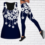 Roheline Daisy Print joogariietus naistele Mood Treening Retuusid Fitness Sport Vabaaja joogap&uuml;ksid XS