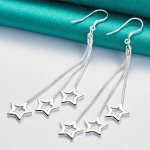 925 Sterling Silver Stars K&otilde;rvar&otilde;ngad Naistele Moeehted ME069