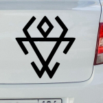 Tri mishki HZX1387 Chernobogi slaavi jumala s&uuml;mboli auto kleebis Vin&uuml;&uuml;lkleebised Veekindel kleebis auto kere tagaaknal Width 10cm -S