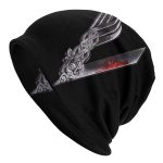 V Viking Beanie Bonnet Kudumism&uuml;ts Unisex Naiste Unisex Valhalla Odin Ragnar Lothbrok Soe talvine Skullies Beanid M&uuml;tsid One Size