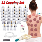 32 teraapiatopsi kuputamiskomplekt pumbaga, professionaalsed hiina akupunktikupuravikomplektid Hijama