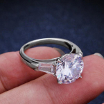 Moodne t&otilde;eline moissanite s&otilde;rmus 5 kate 11 mm D Color Lab Diamond Pure S925 Sterling Silver peen ehe kingitus naistele 9