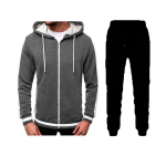 Kevadised uued meeste t&otilde;mblukuga valge triibuga kardiganjakk + mustad spordip&uuml;ksid, kost&uuml;&uuml;m Jooksuj&otilde;usaalis s&ouml;rkimiseks, 2-osaline komplekt M must