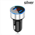 Autolaadija LCD Smart Charge Dual USB Mobiiltelefoni LED-autolaadija Huawei Xiaomi Samsung S7 Iphone 11 Pro 8 Plus USB-adapteri jaoks punane