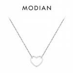 MODIAN Solid 925 Sterling Silver 3 Color Hearts Lihtsad ripatsiga kaelakeed naistele H&otilde;bedane Love Chian peened ehtetarvikud h&otilde;be
