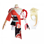 Anime Naganohara Yoimiya Cosplay kost&uuml;&uuml;mide m&auml;ng Kleit vormiriietus Halloweeni riided L-(Full set+wig)