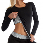 Naiste saunakost&uuml;&uuml;m Fitness Treenings&auml;rk pikkade varrukatega Saunajakk Treeningr&otilde;ivad Salendav Vest V&ouml;&ouml;koht Tinker Body Shaper Aluspesu S/M must