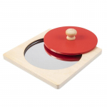 Tummy Time p&otilde;randapeegel, Montessori m&auml;nguasjad, vasts&uuml;ndinu v&auml;ikelapse sensoorse arengu peegli m&auml;nguasi, puidust peekaboo nupuga pusle imikutele vanuses 0&ndash;6&ndash;12 kuud 15x15x1cm