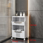 Kokkupandav pesukorv Vannituba Mitmekihilised riided Hoiukorv Kodumajapidamises hoiustamisriiul Puuviljariiul Rulluv tarbek&auml;ru 4 layer