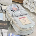 Retro reisikorraldaja kott Simplicity Blue seeria kosmeetikakott s&uuml;dame t&otilde;mblukuga suure mahutavusega pliiatsitase