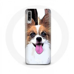 Valge ja pruun &uuml;mbris Samsung Galaxy A70 Continental k&auml;&auml;busspanjel Butterfly Puppy jaoks