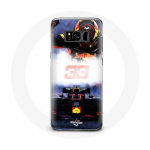 &Uuml;mbris Samsung Galaxy S8 Formula 1 Max Verstappen F1 Driveri jaoks, must punane ja kollane