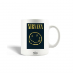 Mug en C&eacute;ramique Nirvana Groupe de pop Logo Jaune Fond Noir