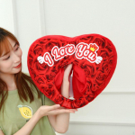 Heart Hat Plush Valentines Day Decor Rose Flowers Printed Decorative Dress up Wedding Creative