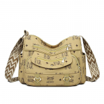 Naiste kott, tr&uuml;kitud mitmekihiline &otilde;lakott Keskealiste emade kott 3901 beež