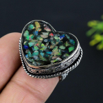 Natural Ethiopian Opal Gemstone 925 Sterling Silver Gift Ring Size 6.5 s7o73