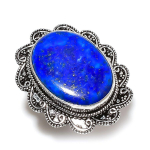 Natural Lapis Lazuli Gemstone Handmade 925 Sterling Silver Ring Size 6.5 v6y93