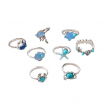 8 tk/komplekt naiste s&otilde;rmusekomplekt ookeaniteemaline krabi merekarbi meduus, poleeritud sile roostevabast terasest s&uuml;nnip&auml;ev