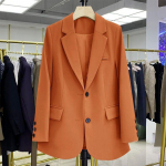 Uus kevadine s&uuml;gise moe&uuml;likond, must valge roheline mantel vabaaja oranžid bleiserid XL oranž