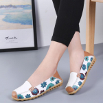 Naiste kingad Ballet Summer Flower Print Naiste kingad ehtsast nahast jalan&otilde;ud Naiste kingad Naine 35 must
