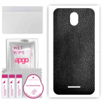 apgo Protective Skin Sticker for the back compatible with TP-Link Neffos C5s, Wrap Film, Foil, Vinyl - Pattern Black Leather