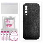 apgo Protective Skin Sticker for the back compatible with Blackview BL6000 Pro, Wrap Film, Foil, Vinyl - Pattern Black Leather
