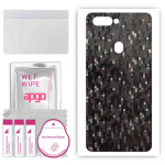 apgo Protective Skin Sticker for the back compatible with Oppo R15x, Wrap Film, Foil, Vinyl - Pattern Carbon Black Pixel