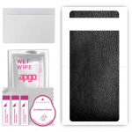 apgo Protective Skin Sticker for the back compatible with Google Pixel 6a, Wrap Film, Foil, Vinyl - Pattern Black Leather