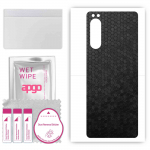 apgo Protective Skin Sticker for the back compatible with Sony Xperia 5 II XQ-AS42, Wrap Film, Foil, Vinyl - Pattern Black Honeycomb