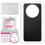 apgo Protective Skin Sticker for the back compatible with Sharp Aquos R8 Pro, Wrap Film, Foil, Vinyl - Pattern Black Honeycomb