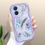 Armas koomiksimustriga kreemjas tekstuuriga korpus, lainelise servaga pehme silikoonkaanega telefoni&uuml;mbris Vivo jaoks Vivo S1 valge