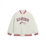Li-Ning Kontrastse &auml;&auml;risega triibuline t&auml;ht-logoga fliisvoodriga unisex jakk, kreemjas AFDSD31-1 XXL