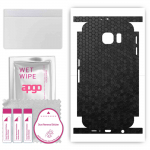 apgo Protective Skin Sticker for the back+sides compatible with Samsung Galaxy S6 G920, Full Wrap Film, Foil, Vinyl - Pattern Black Honeycomb