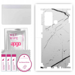 apgo Protective Skin Sticker for the back+sides compatible with Infinix Hot 12 Play, Full Wrap Film, Foil, Vinyl - Pattern White Marble