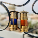 Brass Blue, Red Minor Oil Lamp Ship Boat Lantern Decorative Oil Lantern 15.24 cm